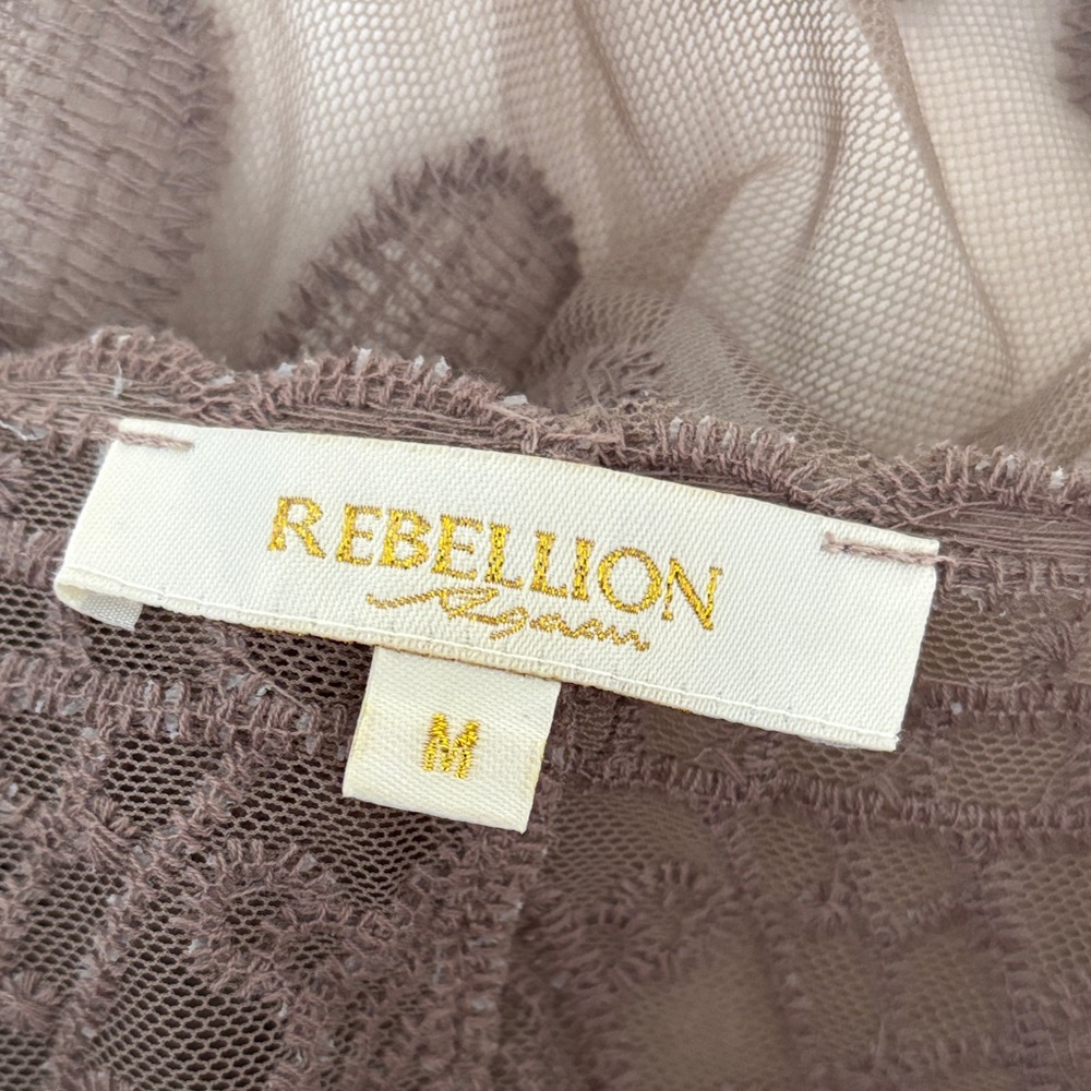 Rebellion Again Nude/Brown Long Lace Kimono Duster – Size M - Picture 9 of 9